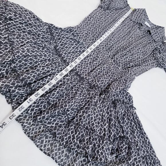 Skylar + Madison Diamond Print Shirred-Waist Mini Dress - Picture 7 of 11